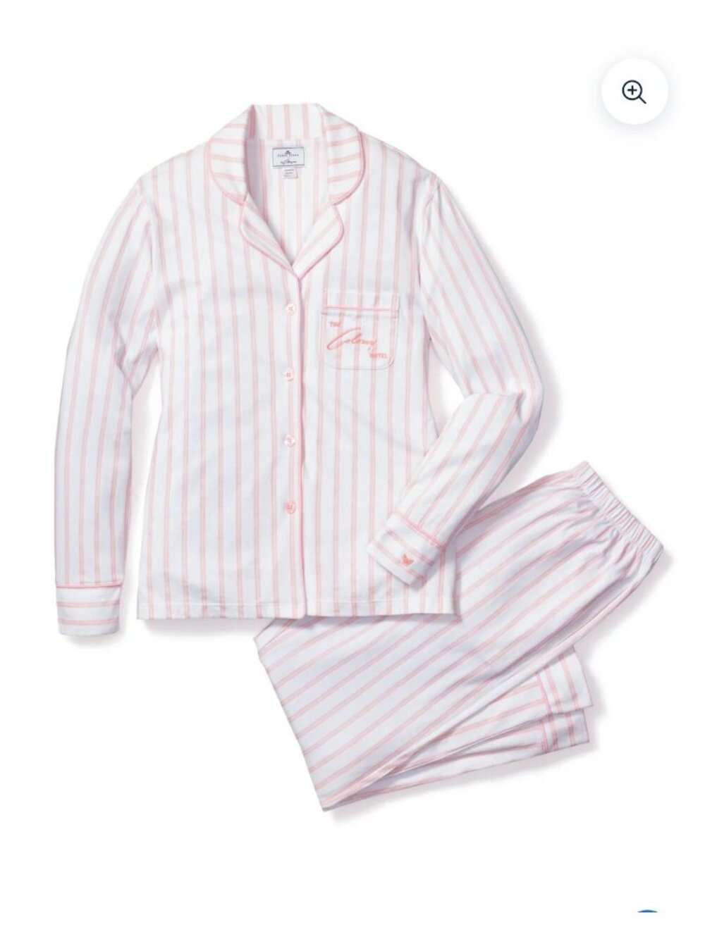 Petite Plume The Colony Hotel Girls Striped Pajama Set Pink & White Size 12 Cott
